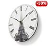 Nedis Circular Wall Clock  | 30 cm Diameter | Eiffel Tower Image
